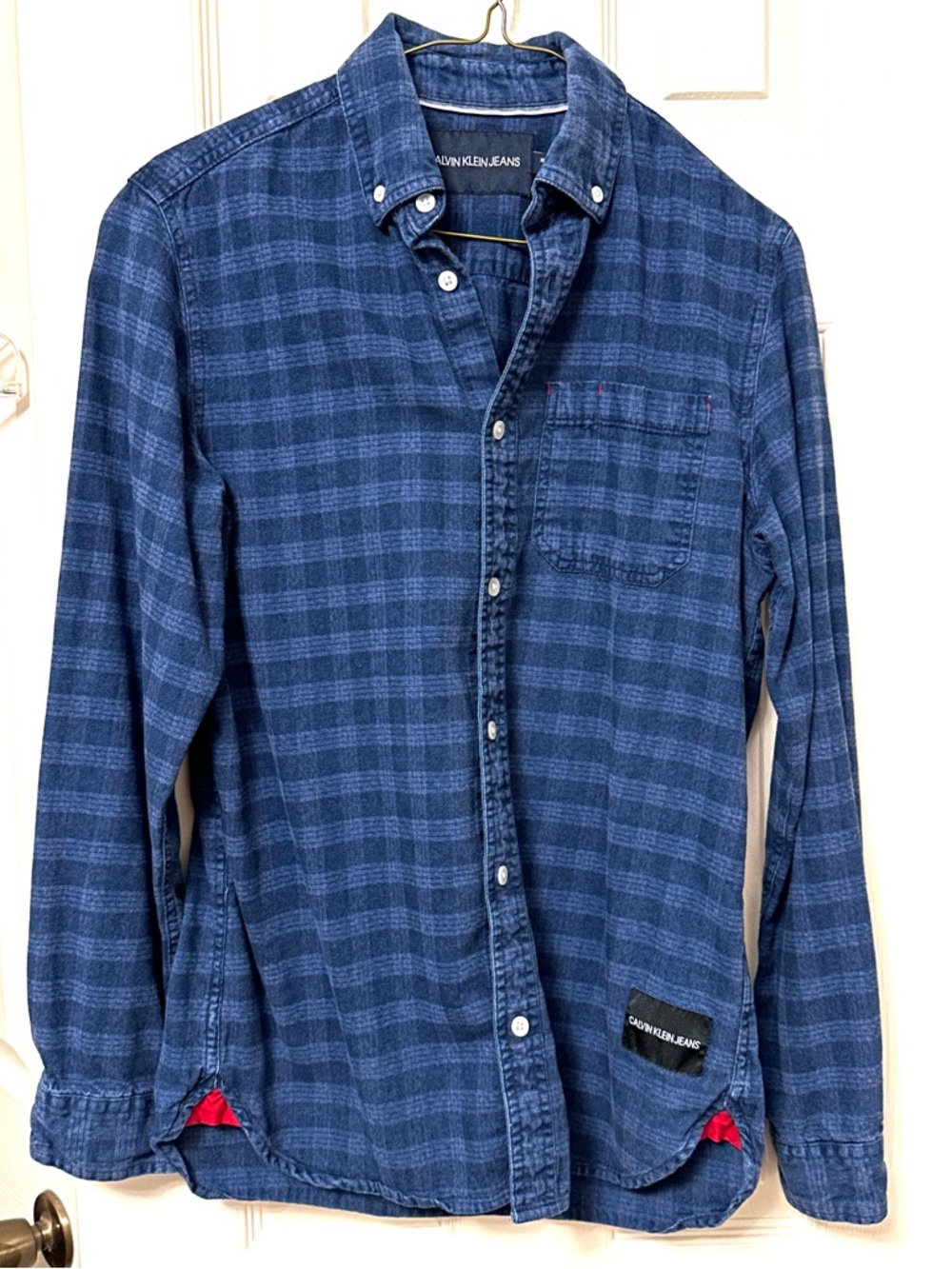 Calvin Klein Jeans Indigo Plaid Button-Down Shirt